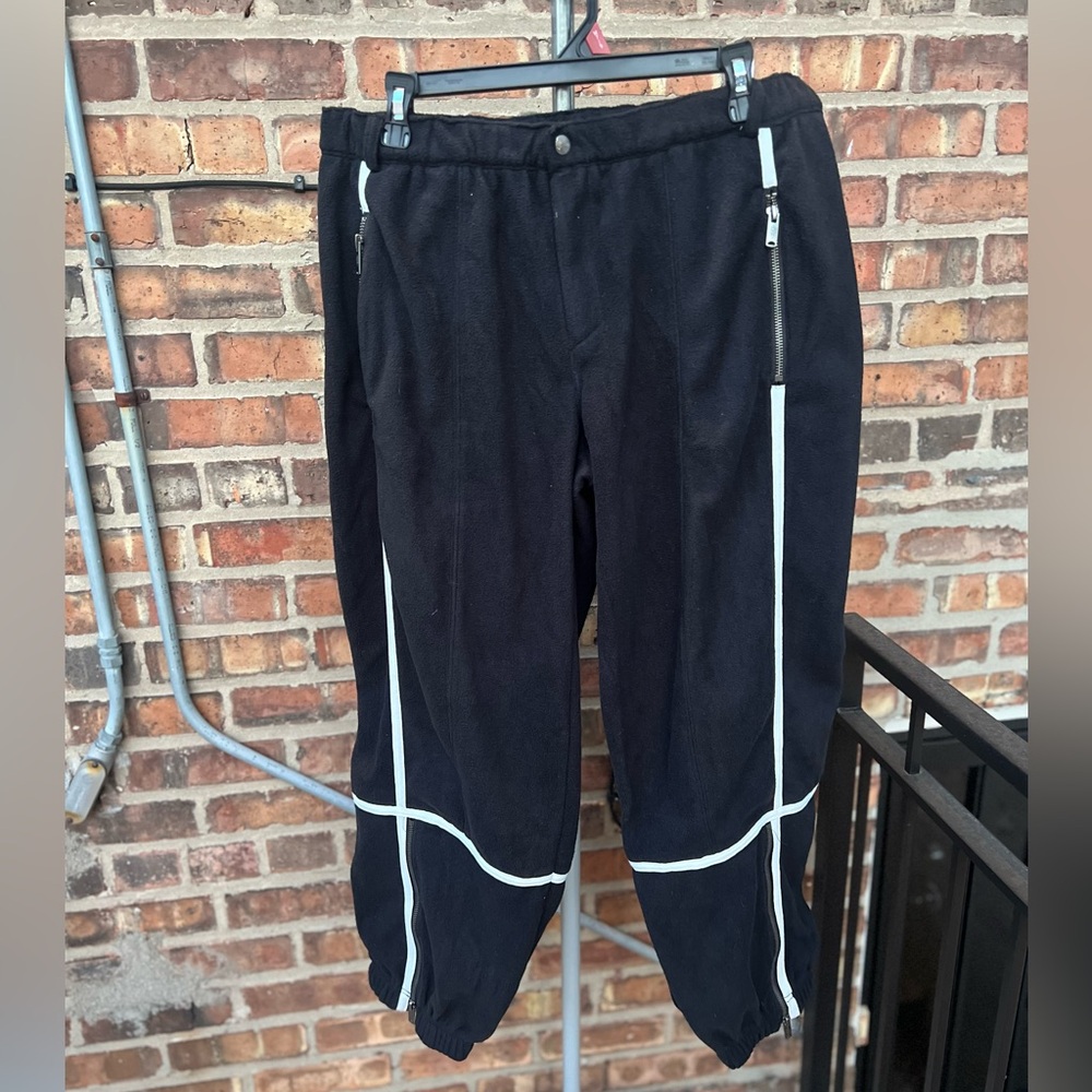 Free people black/white fleece jogger pants size large